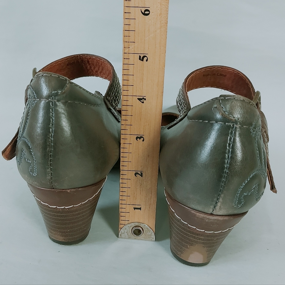 Pikolinos Preppy Quirky Comfort Mary Jane Gandia Pumps 37 EU Olive Green Floral - Picture 7 of 10